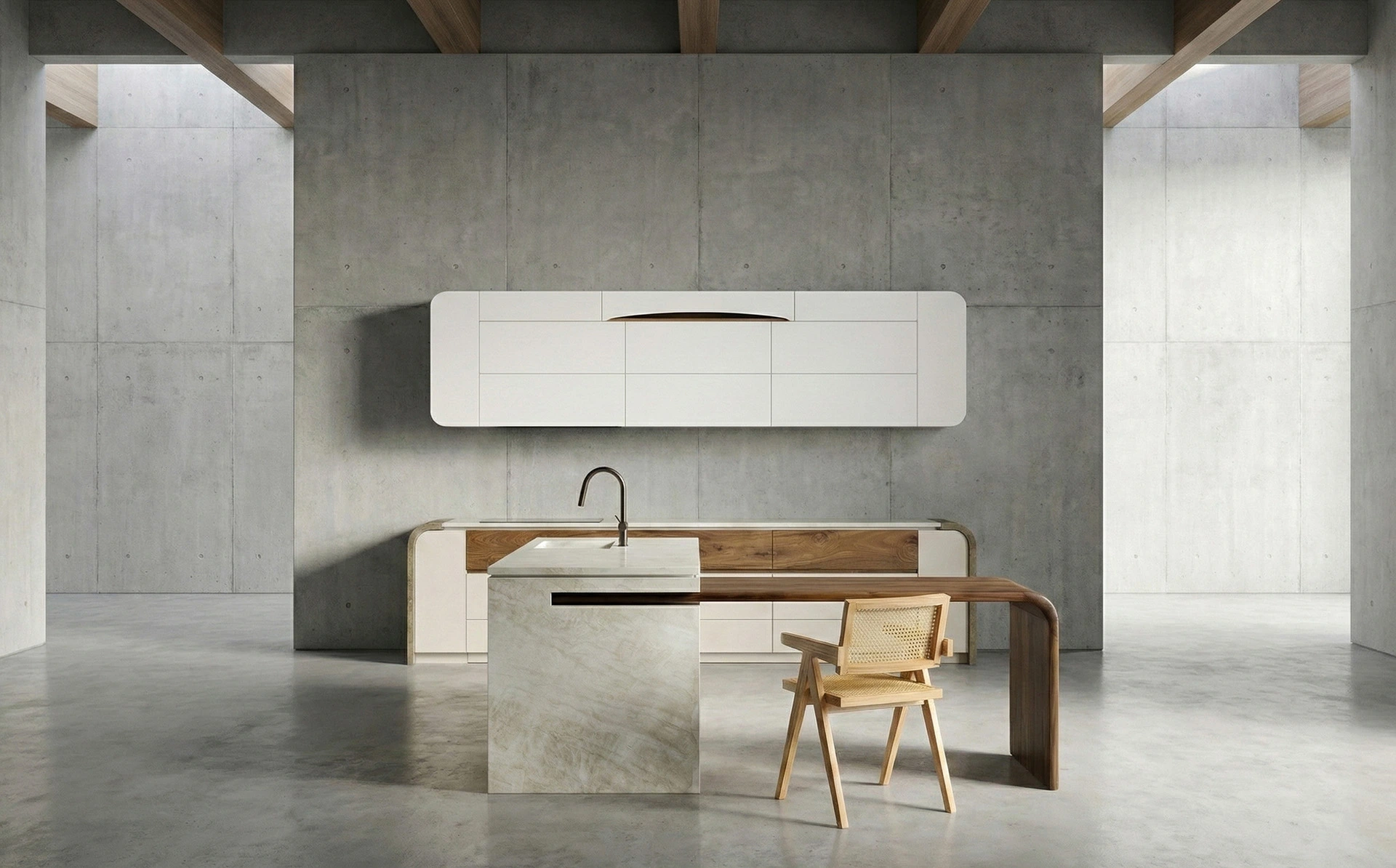 哥德廚具 Plymouth 普利茅斯系列，以航海冒險為靈感的廚房設計，採用圓弧吊櫃象徵迎風船帆，搭配木紋櫃體打造瞭望塔意象，展現獨特風格美學 。